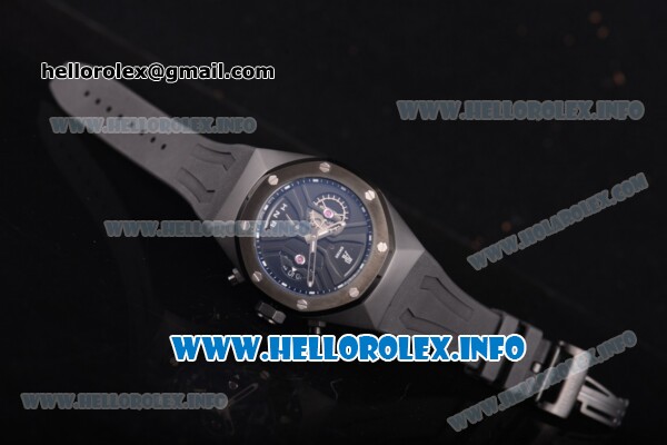 Audemars Piguet Royal Oak Offshore Chrono Miyota Quartz PVD Case with Black Dial and Rubber Strap (EF) - Click Image to Close